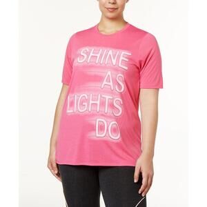 Soffe Womens Curves Plus Size Active Statement-Print T-Shirt Size 2X